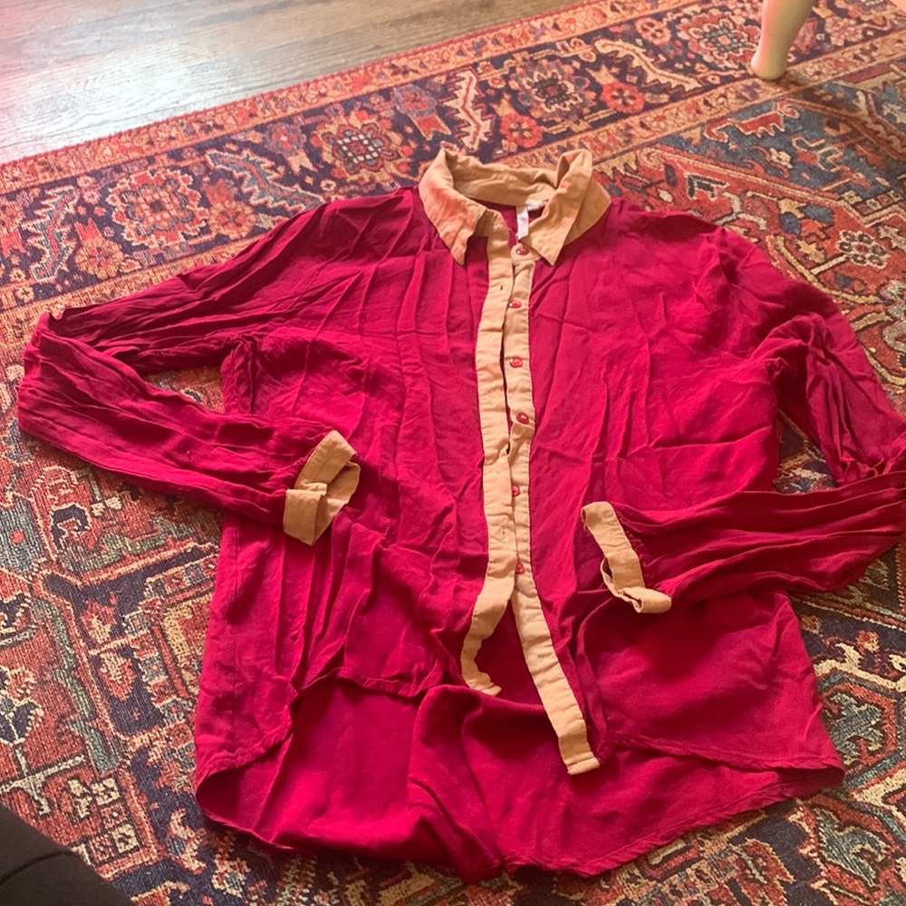 Unique hot pink button down